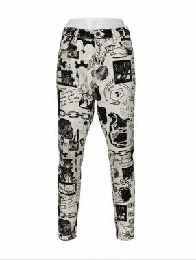 Urban Outfitters Monochrome Graphic Denim Pants Size MED